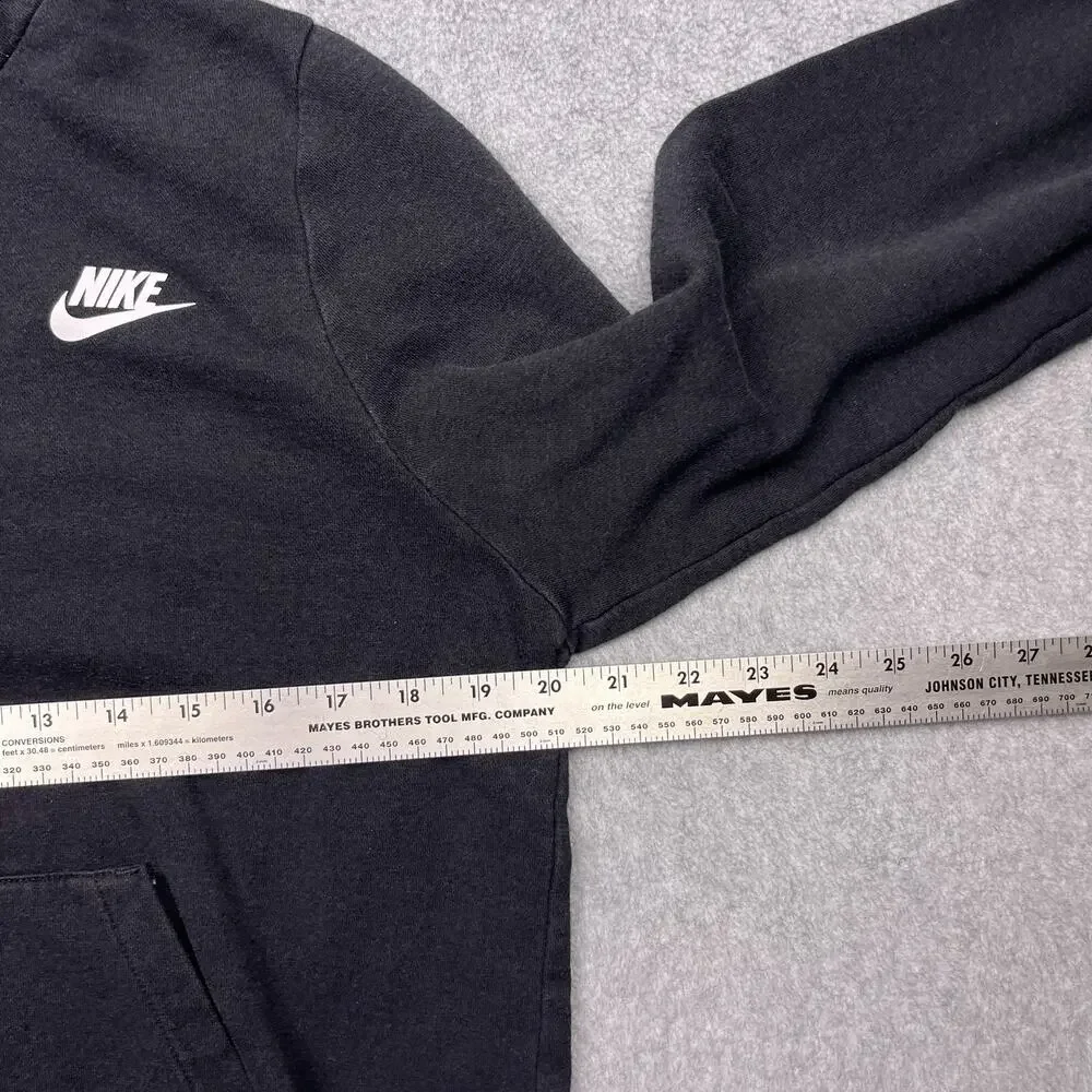 nike sportswear club funnel neck hoodie black fleece medium